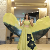 Applique work lehenga set